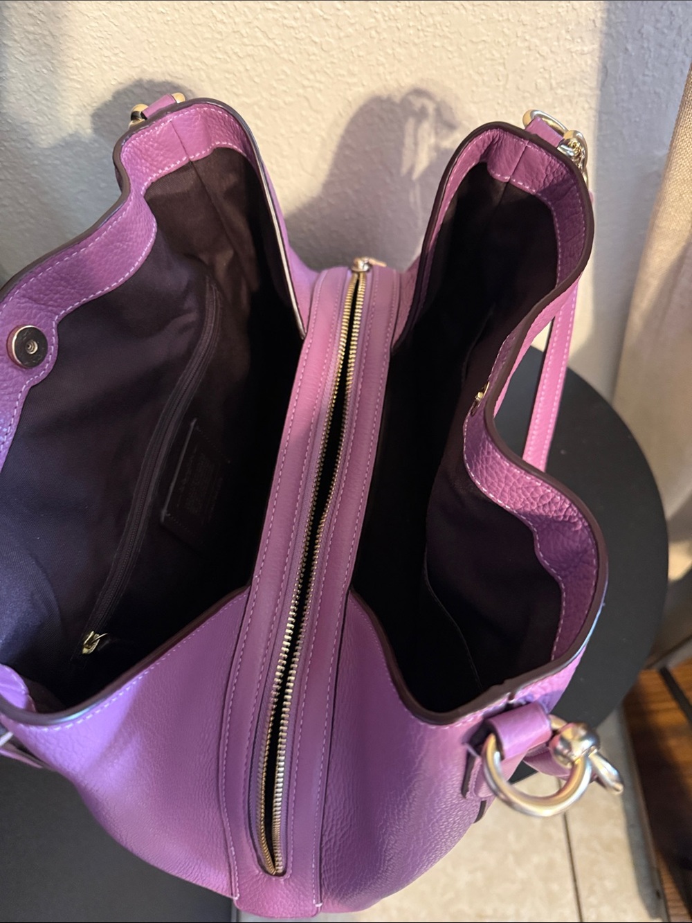 Coach Pebbled Leather Shoulder Bag - Picture 6 of 8